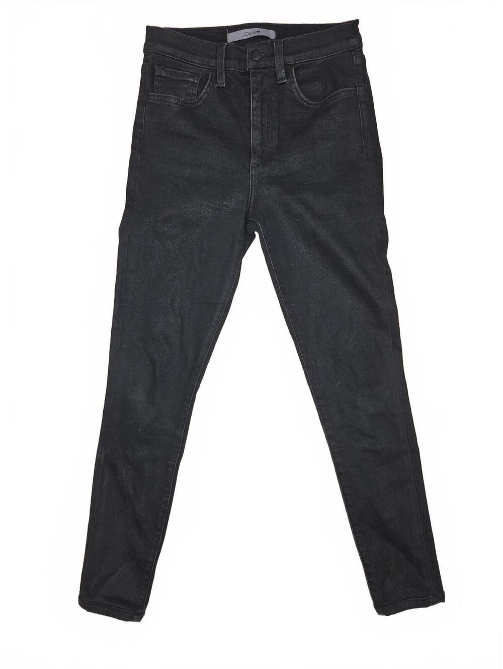 Joe's Jeans High-Rise Black Coated Skinny Designer Jeans Size 26